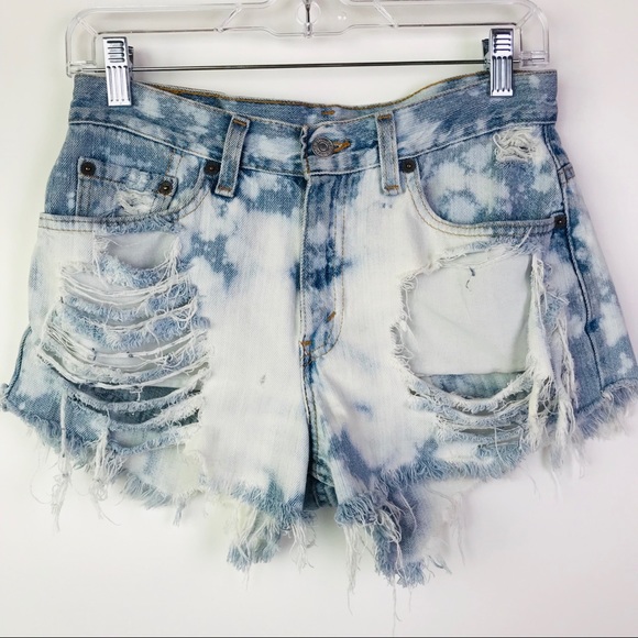 Levi's Pants - Levi's Destroyed High Rise Denim Cutoff Shorts